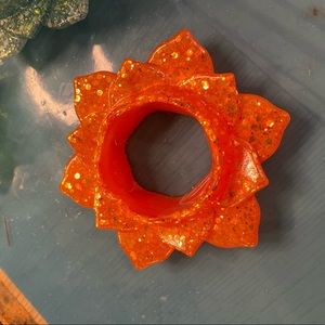 Lotus flower resin candle holder